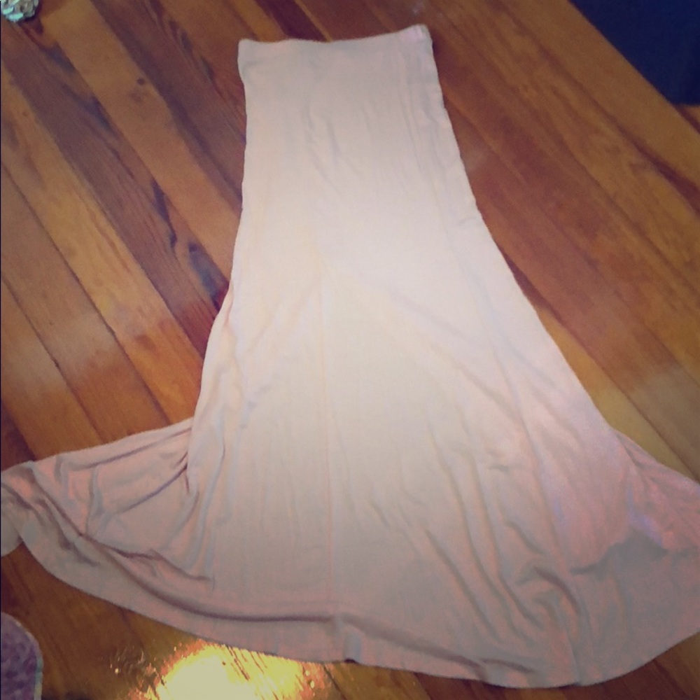 Blush maxi skirt
